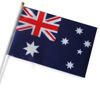 10шт 14x21 см Австралийский национальный флаг, размахивающие руками флаги с пластиковыми флагштоками, активный парад, спортивные украшения для дома NC004