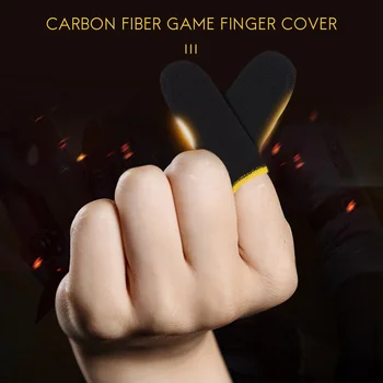 18-Контактные Пальчиковые втулки из Углеродного волокна Для мобильных игр PUBG С нажимным экраном, Пальчиковые втулки Черного и желтого цветов (16 шт.)