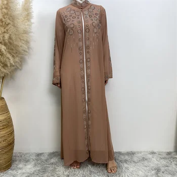 2023 Модное мусульманское кимоно Абайя Кардиган Абайя платье на Рамадан Дубай Турция Праздничное платье Исламская свободная удобная абайя