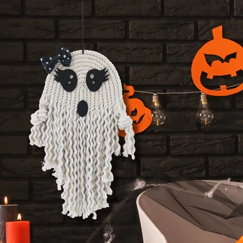 2шт Гирлянда на Хэллоуин с привидением, висящая на стене. Украшение для вечеринки в честь Хэллоуина, поделки для детей, прочные, простые в использовании.