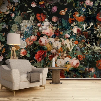 3D Акварельная большая фреска с цветочным рисунком, отклеивающийся фон для телевизора, природный пейзаж, индивидуальные цветочные самоклеящиеся обои