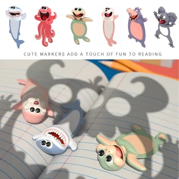 3D Стерео серия Ocean Seal Octopus Cat Panda Креативные канцелярские принадлежности Мультяшный маркер Закладки с животными Детские Школьные канцелярские принадлежности