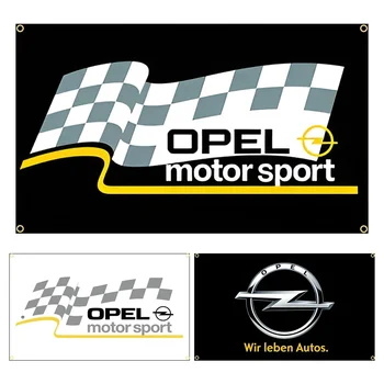 90x150 см Флаг гоночного автомобиля Opels Motor Sport, напечатанный из полиэстера, украшение гаража, баннер Jemony 1