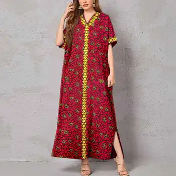 Afripride Африканское Ситцевое Платье Анкара Длинное Индивидуальное Платье С Разрезом Повседневное Свободное Платье A2325019