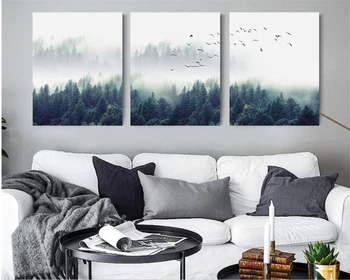 beibehang Индивидуальный современный новый скандинавский минималистичный пейзаж облачного леса ТВ-фон обои из папье-маше
