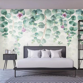 beibehang Пользовательские обои 3d фотообои скандинавский минимализм тропические листья цветы бабочка обои для спальни papel de parede