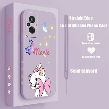 Disney Marie Cat Для Xiaomi Redmi K50G K40S 11 10C 10X 9T 9AT 9A 9C 8A 7 6A 5A A1 Жидкий Левый Веревочный Чехол Для Телефона