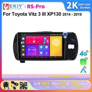 EKIY 2K Экран CarPlay Радио Для Toyota Vitz 3 III XP130 2014-2019 Android Auto 4G Автомобильный Мультимедийный Плеер Стерео Ai Voice Navi