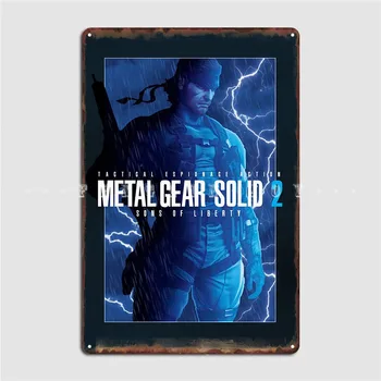 Metal Gear Solid 2 Storms Металлическая Вывеска Кинотеатр Кинотеатр Гостиная Индивидуальная Роспись Декор Жестяные Вывески Плакаты