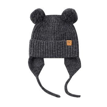 N80C Зимняя шапка для малышей, зимняя шапочка-ушанка, защитная шапочка-ушанка для маленьких мальчиков и девочек