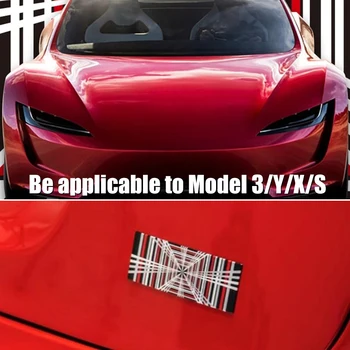 Автомобильная Клетчатая Эмблема, Наклейка на дверь багажника, Сетчатые наклейки, Значок, Автомобильное Алюминиевое Буквенное украшение для Tesla Model 3 S X Y 2023, Аксессуары