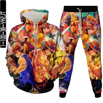 Аниме Цельный комплект брюк с капюшоном и принтом 3D косплей Мужская одежда костюмы Мода Harajuku ropa deportiva hombre комплект из двух предметов