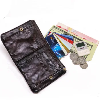 Винтажный кожаный бумажник ручной работы для мужчин с потертой отделкой и несколькими отделениями для карт