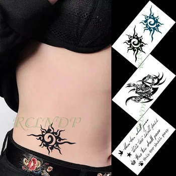 Водонепроницаемая Временная Татуировка Наклейка с буквенной короной скорпион солнце тотем маленькая художественная татуировка флэш-тату поддельные татуировки для девочек женщин мужчин