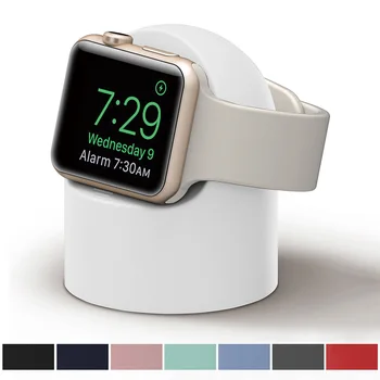 для Apple Watch 8 7 6 5 4 Силиконовый держатель док-станции для зарядки для iWatch 3 2 1 Подставка ярких цветов Подставка для ночного столика
