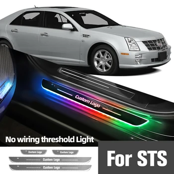 Для Cadillac STS 2004-2012 2008 2009 2010 2011 Подсветка порога автомобиля с индивидуальным логотипом, Светодиодная Лампа для педали Порога Приветствия, Аксессуары