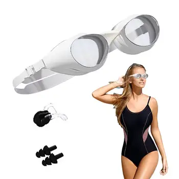 Женские защитные очки для плавания, защитные очки для плавания для взрослых, силиконовые плавательные очки высокой четкости с защитой от запотевания, регулируемая УФ-защита