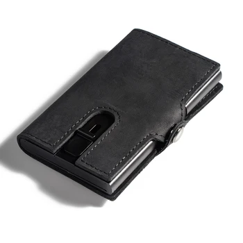 Защита RFID Металлический мужской кошелек Многофункциональная безопасность Держатель кредитной карты Кошелек Футляр для карт большой емкости Маленькая сумка для денег