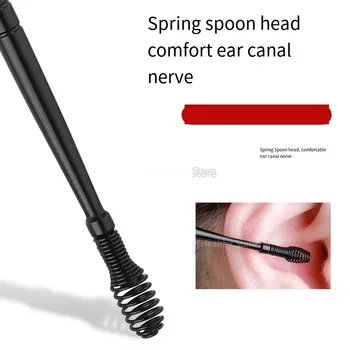 Инструмент для чистки ушной серы из нержавеющей стали, Маленькая 360-градусная спиральная ручка для ушной палочки, инструмент для чистки ушных каналов, средство для удаления ушной серы