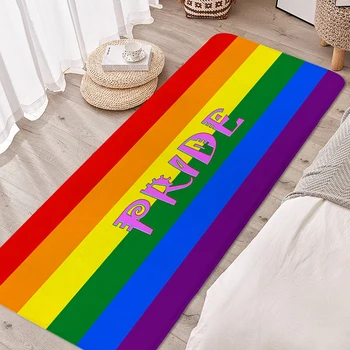 Коврик для ванной комнаты с радужным флагом ЛГБТ-прайда, ковер для входа в дом, Внутренний вход, Изготовленный на заказ Моющийся нескользящий коврик для кухни и спальни
