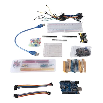 Комплект компонентов макетной платы R3 на 830 отверстий с макетным кабелем материнской платы, резистором и конденсатором Простота установки