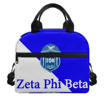Креативные сумки для ланча Zeta Phi Beta, сохраняющие тепло, Сумки для закусок с несколькими карманами, Универсальные аксессуары для еды, Пригодные для вторичной переработки, Дорожные подарки на заказ