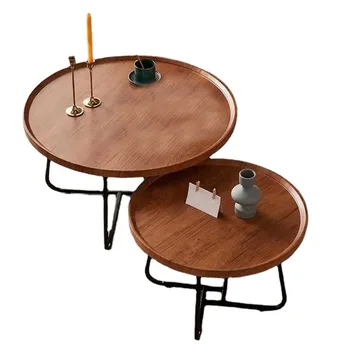 Круглый чайный столик Большой емкости для хранения Современный простой и красивый бытовой прибор Многофункциональная комбинация журнальных столиков