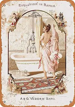 Металлическая вывеска Bobdsa Mrute 8 x 12 - A & O Vedora Baths - Винтажные настенные художественные вывески в винтажном стиле