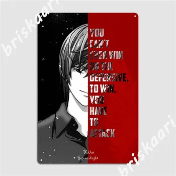 Металлическая табличка Kira Death Note, плакат, настенная табличка, жестяная вывеска Cinema Designing Club, плакат