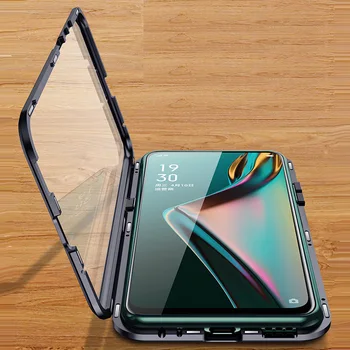 Металлический магнитный чехол для Samsung Galaxy S20 21 22 23 Plus S20 21 22 23 Ultra S20 21 FE с двусторонним стеклянным прозрачным покрытием