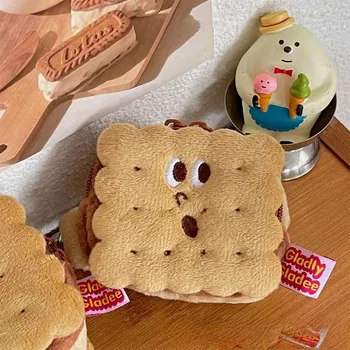Милый креативный мини-сэндвич с печеньем, мягкий плюшевый чехол, кошелек с героями мультфильмов Kawaii, подарок для детей и студентов