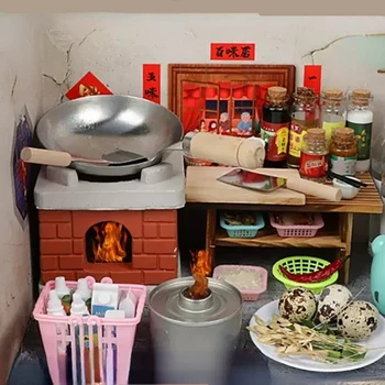 Мини-кухня с полным набором симуляторов приготовления пищи и мелкой кухонной утварью Playset