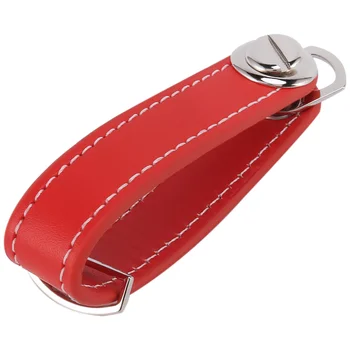 Модный чехол для ключей от автомобиля, сумка, держатель кошелька, цепочка, кольцо для ключей, карманный органайзер для ключей, умный кожаный брелок, красный