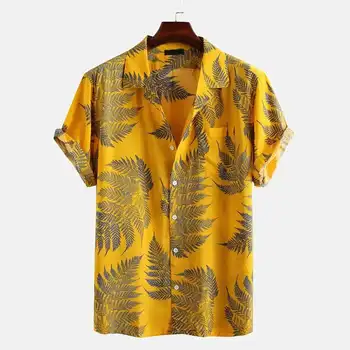 Мужская повседневная дышащая гавайская рубашка с коротким рукавом и принтом Aloha O5