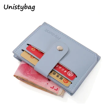 Мужской держатель для карт Unistybag, бизнес-кошелек для монет, Новый тонкий кошелек, сумка для кредитных карт, держатель для удостоверения личности, Мягкий женский кошелек для монет
