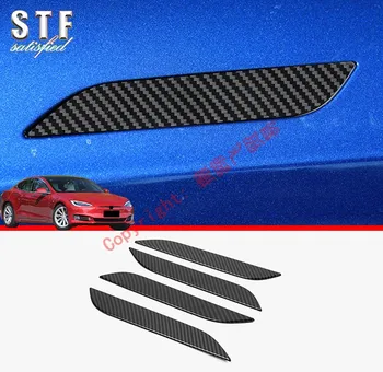 Накладка дверной ручки в стиле углеродного волокна для Tesla Model S 2019 2020 Автомобильные Аксессуары Наклейки W4