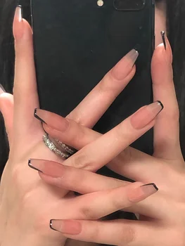 Накладные ногти с короткими ногтями телесного цвета, ультратонкие и дышащие накладные ногти для любителей маникюра и бьюти-блоггеров
