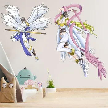 Наклейка с аниме Digimon Adventure, Ангел, Зверь, Наклейка на стену, сделай сам, спальня, Самоклеящиеся водонепроницаемые декоративные обои