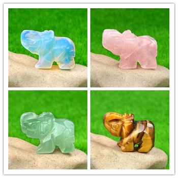 Натуральный порошок мини-слона, хрустальный агат, резьба по нефриту, Животные, Ремесленные украшения, внешняя торговля