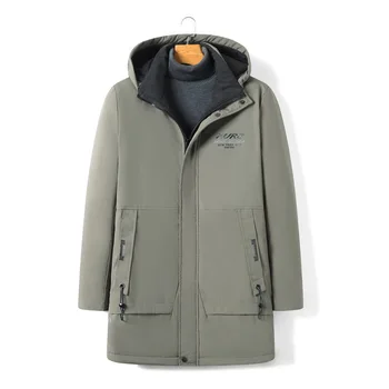 Новое поступление, Модная Осенне-зимняя мужская одежда с отложным воротником, утолщенная Теплая одежда на подкладке, куртка, пальто, Большие размеры XL 2XL 3XL 4XL 5XL