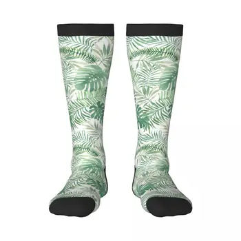 Носки унисекс с рисунком зеленых листьев Повседневные носки Harajuku Деловые длинные носки