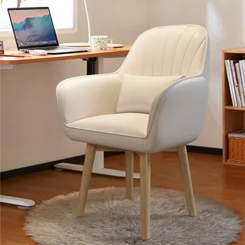 Обеденный стул в кремовом стиле для спальни Xl для девочек, обеденный стол из массива дерева, стул со спинкой, Младший рабочий стул