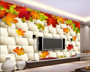 обои для гостиной осень Золотые осенние листья Клен Мягкая упаковка настенный 3D фон для телевизора настенные 3D обои behang Beibehang
