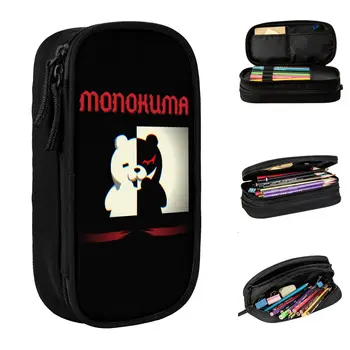 Пеналы Monokuma Danganronpa, Милые сумки для ручек Для девочек И мальчиков, Школьные принадлежности большой емкости, Косметический пенал
