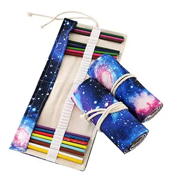 Переносная сумка для ручек 2/3 для художников, холст для путешествий и организации, складной цветной пенал в рулонах