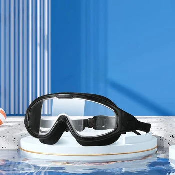 Плавательные очки, маска для дайвинга для взрослых, очки для плавания HD с защитой от запотевания, с затычками для ушей, Регулируемая плотность, подходит для любой формы тела.