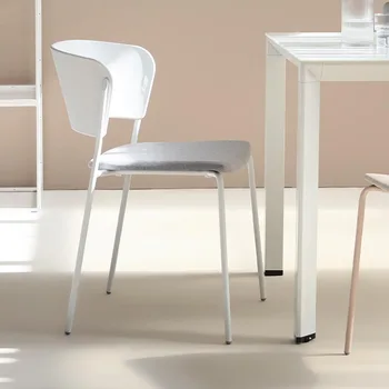 Пластиковый обеденный стул для помещений, белый обеденный стул для помещений с удобной подушкой, уникальные шезлонги для гостиной, мебель для дома Salle Manger