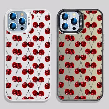 Полноэкранный Чехол для телефона cherry cherries Для iPhone 14 13 12 11 X XS XR Pro Max 14Plus fashion Scrub Противоударная Задняя Крышка