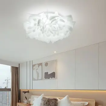 Потолочные светильники в виде лепестков со светодиодным декором для гостиной Современное внутреннее освещение Итальянская Дизайнерская Люстра для спальни с регулируемой яркостью в столовой