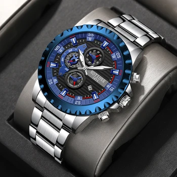 Примечание: Топовый бренд, роскошные новые мужские часы, кварцевые мужские часы, водонепроницаемые светящиеся часы для мужчин, спортивные наручные часы с датой